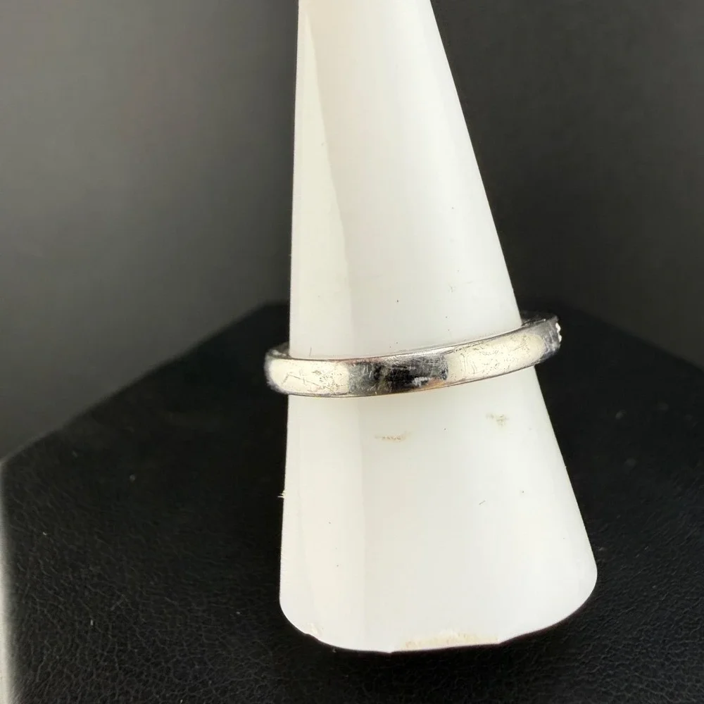 Vintage QVC Epiphany Sterling Silver Band Ring CZ Size 9